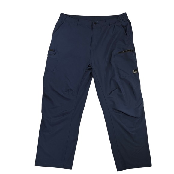Fintech Guide Woven Pants Mens 2XL Navy Lightweight Utility Cargo 4 Way Stretch - Picture 1 of 8